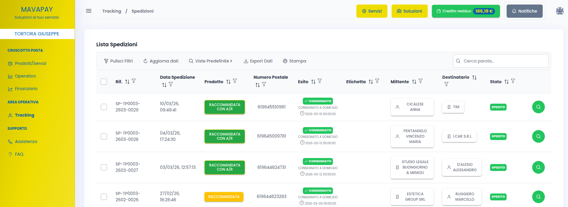 MavaPay Tracking Prodotto